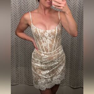 Kyha Bride Lavana Ivory/Nude Lace Mini